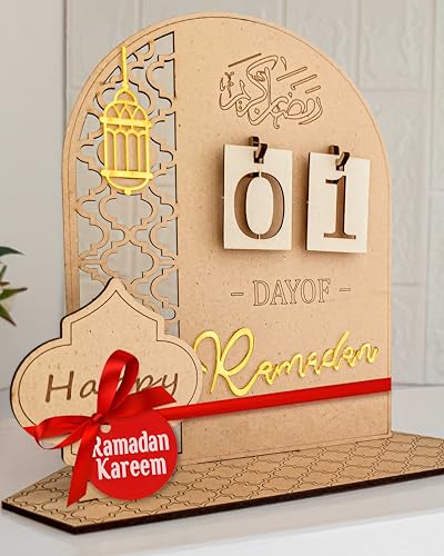 OLEEK Ramadan countdown calendar - Ramadans decorations for home 2026 - Ramdan calendar for kids - ramadan decoration - Ramadan table decor - ramadan mubarak decorations - زينة رمضان كريم ديكور
