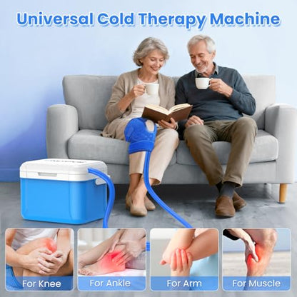 ONLYCARE Ice Machine for Knee After Surgery, Portable Cold Therapy Machine | Program Timer Ice Therapy Machine with Quiet Pump, Cold Compress Pad for Ankle Arm Joints Sports Injuries Cryotherapy Machine