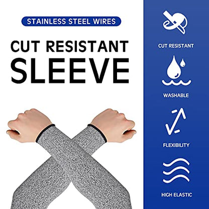 Geyoga Arm Sleeves Guards Cut Resistant HPPE,X-Large,Hppe,Black, Gray - color: Gray, size: Large, style: Hppe