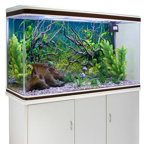 AWERT 48x20 inches Tropical Fish Tank Background River Bed & Lake Aquatic Plant Undersea Tree Branch Aquarium Background Vinyl - size: 48x20in/120x50cm