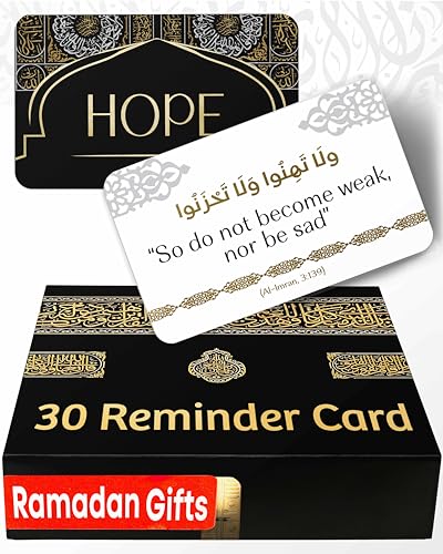 OLEEK eid gifts islamic quranic verses cards (30 Daily Reminders) - islamics gift for women - muslim gifts for men - eid decorations for home 2026 - ramadan dua cards - eids gift islamics decor - style: 30 Reminder Cards