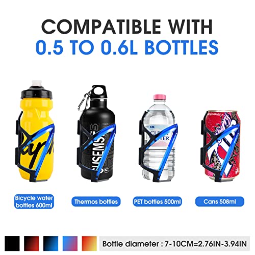 West Biking Bike Water Bottle Cages Ultra-Light Durable PC Bicycle Bottle Holder with Screws Tool, Easy Installation Bicycle Drink Cup Holders Cycling Kettle for MTB Road Bikes - color: Black blue