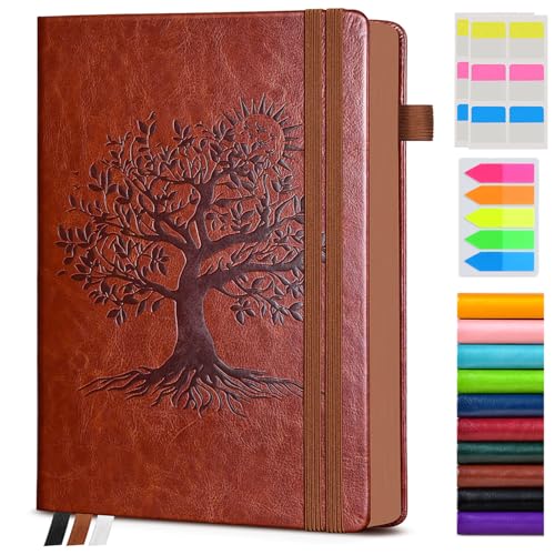 Vintage Leather Journal - 300 Page Lined Journal Notebook with Numbered Pages, A5 Notebook for Women Men,Travel Diary,Daily Journals for Writing, Note Taking, School & Work (5.8" x 8.3") - color: Brown, size: A5 (5.8in x 8.3in)