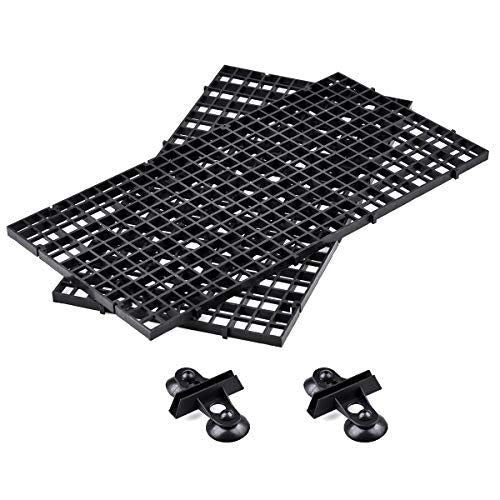 WEAVERBIRD 2 Pcs Aquarium Divider Tray Plastic Grid Divider Tray Egg Crate for Aquarium Fish Tank Bottom Isolation, Black - color: Black