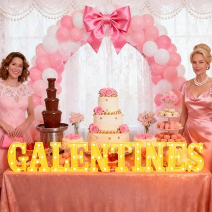 Aurelema Sukkot Large LED Letter Sign LED Lights, Galentines, 8.27 Inches - color: Galentines, size: 6.3 Inches