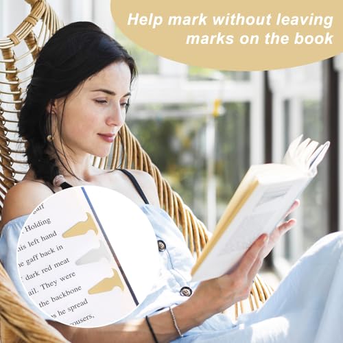 100Pcs Book Line Markers, Gold/Silver Metal Bookmarks Tin Mixed Metals Book Page Markers Book Marker Clips Book Annotation Supplies for Teachers, Students, Readers