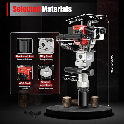 Gas Powered T-Post Driver, 900W 32.7CC T Post Pounder Driver Heavy Duty Gasoline, 2-Stroke Fence Farm Push Pile Gasoline Engine Kit for Fence Post Construction Site - size: 32.7CC