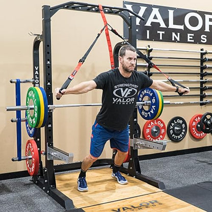 Valor Fitness Suspension Trainer System with Adjustable Training Straps, Full Body Bodyweight Workout Equipment for Home Gym, Resistance Training, Includes Extension Strap, Carabiner, and Storage Bag