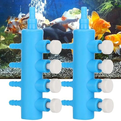 2Pcs 4mm Adapter Connector Plastic Distributor Aquarium Air Pump Splitter for Fish Tank Oxygen Tubing(4 Way) - style: 4 Way