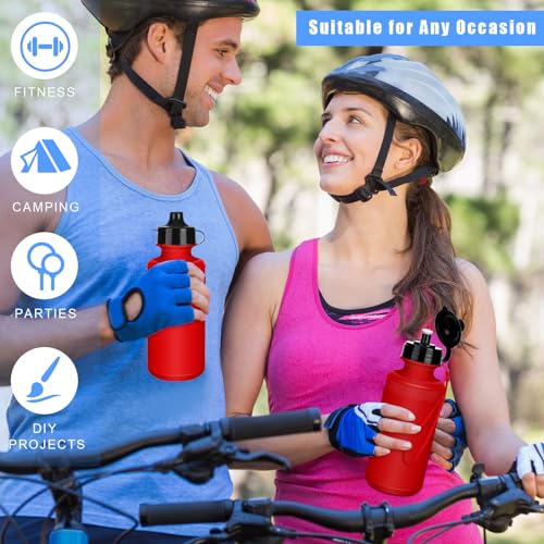 Zubebe 36 Pcs Sports Water Bottles Bulk Squeeze Reusable Bpa-free Plastic Water Bottles End of the Year Gifts Summer Gifts for Students School Travel Hiking Cycling Event Team Gift - color: Red