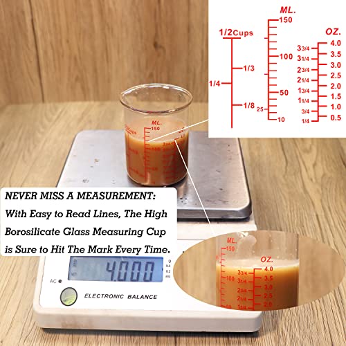 3 Piece Glass Measuring Cup Set, Includes 1/2-Cup, 1-Cup, and 2-Cup High Borosilicate Glasss Liquid Measuring Cups, Dishwasher, Freezer, Microwave, and Preheated Oven Safe, Essential Kitchen Tools - size: 1/2Cups/1Cups/2Cups Measuring Cup Set