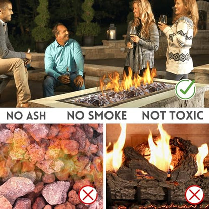 20 Pounds Fire Pit Glass, Fireplace Glass Rock | Firepit Glass Rock,High Luster, Fit for Natural and Propane Fire Pit Table, Fireplace and Landscaping - color: Amber, 1/2 Inch, size: 20 Pounds