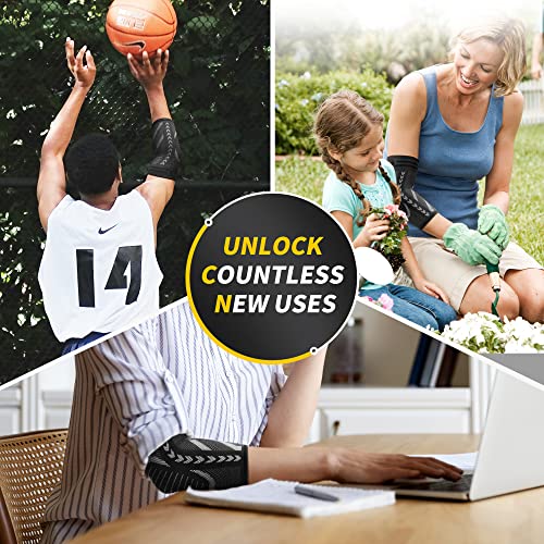 CAMBIVO 2 Pack Tennis Elbow Brace for Tendonitis and Tennis Elbow,Golfers Elbow, Arm Compression Sleeves for Women and Men, Bíceps Support Sleeve for Weightlifting, Basketball and Workout | Golfers Elbow and Arthritis Relief, Breathable 3D Knit Fabric, 4-