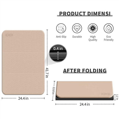 Foldable Exercise Pad Extra Thick 1.2" x 14" x 24" | POE Non-Toxic Multi-Functional Knee & Elbow Cushion for Push Up, Yoga, Pilates, Home & Gym Use for Adults & Kids - color: Beige+Black