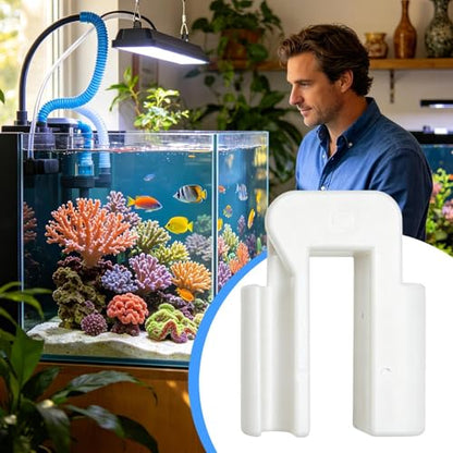 Aquarium Air Tube Holder U Shape Tube Mounting Base | Anti-Slip Hose Holder Clip Aquarium for Holder Suction Device Siphon Cleaning Clear Viewing Shop - color: White