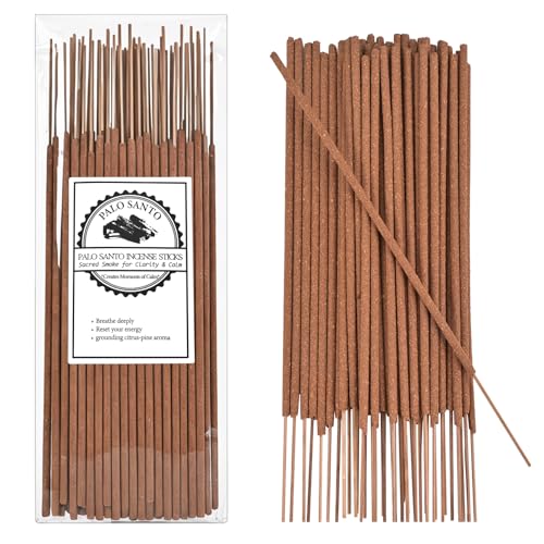 Incense Holder with 40 Pcs Palo Santo Incense Sticks - Incense Burner Holder with Glass Ash Catcher Relaxation, Purification, Meditation, Yoga Gift