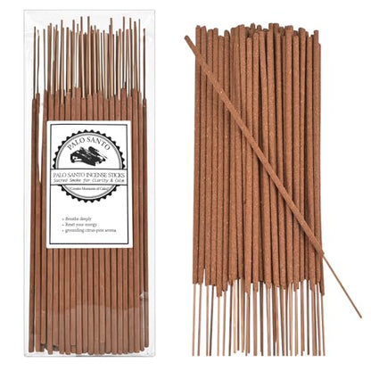 Incense Holder with 40 Pcs Palo Santo Incense Sticks - Incense Burner Holder with Glass Ash Catcher Relaxation, Purification, Meditation, Yoga Gift