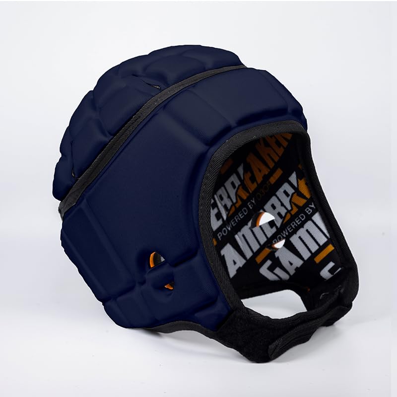 GameBreaker PRO Soft Headgear, D3O Protection for Football, Rugby, MMA, Lacrosse, Black, Medium, 7v7, Flag Football, Water Polo, Surfing - Adult and Youth - color: Navy Blue, size: XX-Large