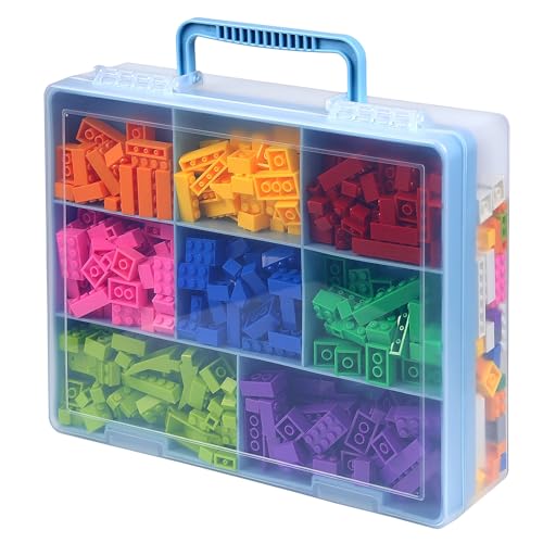 CGCG Plastic Craft Storage Box Organizer with Removable Tray | Portable container with handle, utility case for beads, tools, sewing, playdoh, fishing tackle, hobby and small parts