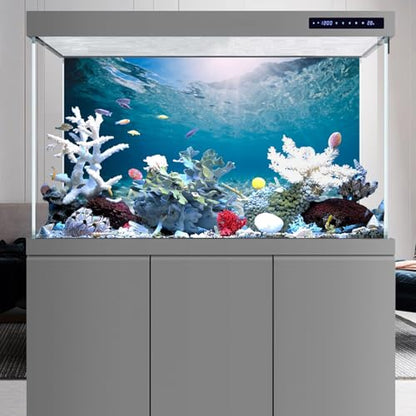 AWERT 48x18 in Aquarium Backdrop Undersea Ocean Floor Fish Tank Background | AWERT Clear Underwater Seabed Theme Polyester Terrarium Background - size: 48x18in/120x45cm