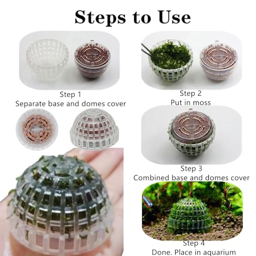 3 PCS Aquarium Moss Ball Holder Professional Aquarium Plant Holder Plastic Moss Ball Fish Tank Plant Holder with Filter Stone for Fish Tank Accessories