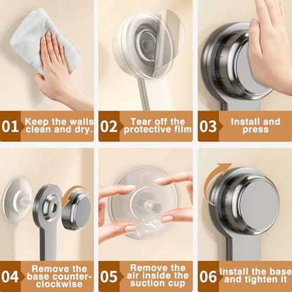 2 Pack Pot Lid Holder - Adjustable Wall-Mounted Pot Lid Organizer for cabinet with Suction Cup, Heavy Duty Multifunctional Hooks for Cutting Board, Pan (White)