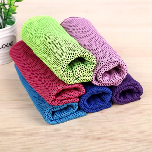 Cooling Sports Towel 30x90cm Instant Cool Gym Towel Sweat Absorbent Cold Feel Microfiber for Workout Yoga Running Hiking Outdoor Travel Light Blue
