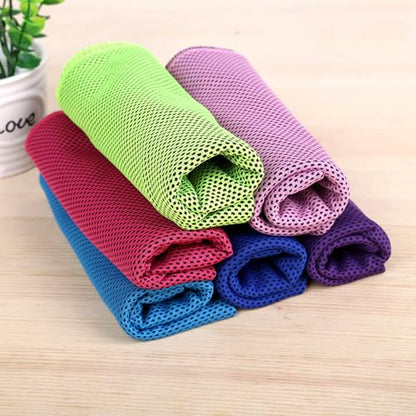 Cooling Sports Towel 30x90cm Instant Cool Gym Towel Sweat Absorbent Cold Feel Microfiber for Workout Yoga Running Hiking Outdoor Travel Light Blue