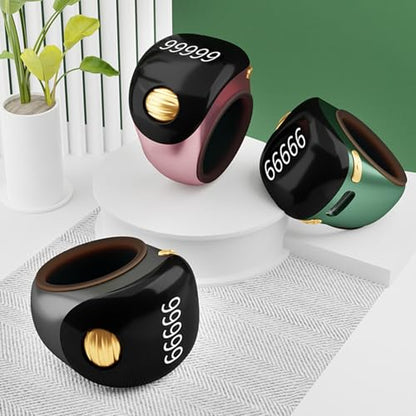 Interchangeable Tasbih Zikr Rings 3 Size Digital Prayer Counter Electronic Counting for Digital Counter - color: Black