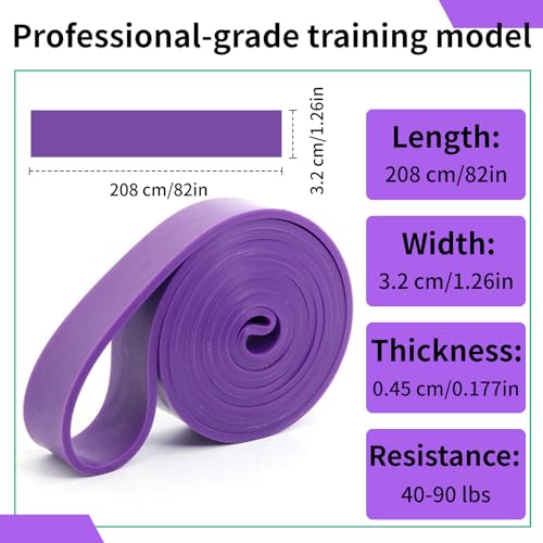 12-Pack Resistance Bands Set - Pull Up Assist, Strength Training & Physical Therapy for Home Gym | Exercise Loop Bands for Men & Women - color: Purple 35-85lbs