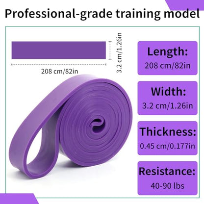12-Pack Resistance Bands Set - Pull Up Assist, Strength Training & Physical Therapy for Home Gym | Exercise Loop Bands for Men & Women - color: Purple 35-85lbs