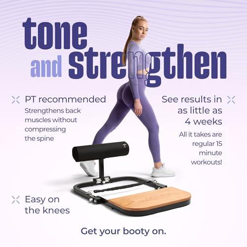 BootySprout Hip Thrust Machine for High Resistance Glute Training - Home Gym Workout - Comes with 45, 90, and 135 Lbs of Resistance - color: Black