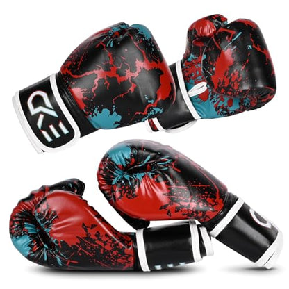CKE Kids Boxing Gloves for Kids Boys Girls Junior Youth Toddlers Age 5-12 Years Training Boxing Gloves for Punching Bag Kickboxing Muay Thai - color: Red/Black