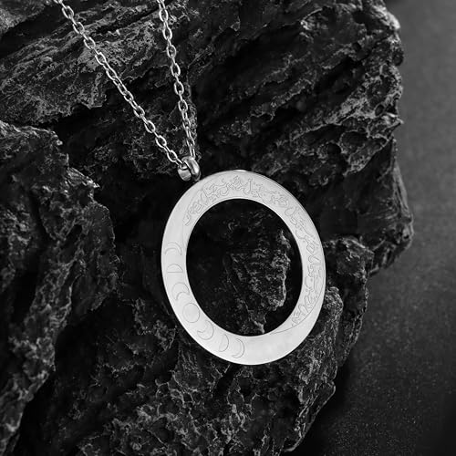 Stainless Steel Islamic Muslim Ayatul Kursi Sun and Moon Totem Necklace Women Fashion Religious Ramadhan Jewelry - color: silvery
