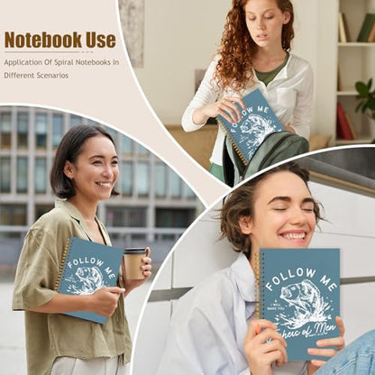 WUCHJ Lake Blue Retro Fish Christian Notebook, Matthew 4:19 Bible Verse Journal, Religious Scripture Spiral Notebook Journal for Note Taking, Christian Faith Based Gifts for Women Men, 5.5x8.3 Inch - color: lake blue fish follow me