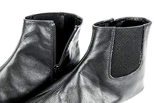 Genuine Halal Leather Zipper Khuffain | Sunnah Khuff Socks for Mosque, Black, Shoe Size: US - size: 12 Women/10 Men