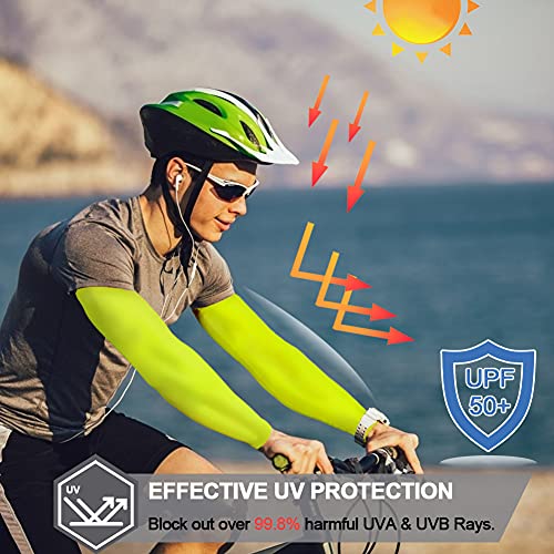 beister UV 및 자외선 차단 암 슬리브, 남성 및 여성용, UPF 50+, 쿨링 스포츠 압박 암 슬리브 - color: 초록색., size: Medium