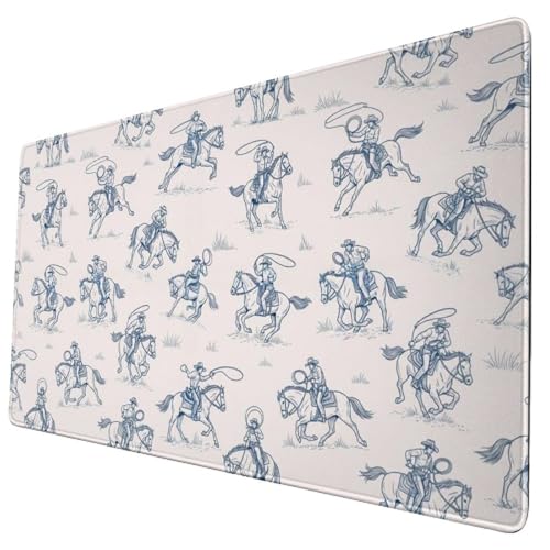 Full Coverage Desk Protector Cowboy Horse Western Vintage West Desert American Wild, Extended Gaming Mousepad Non Slip Base for PC Laptop - color: Pattern (156), size: 29.5L x 15.8W inches