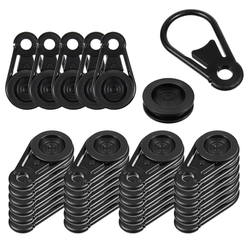 30 Pieces Shade Cloth Clips with Storage Bag, Heavy Duty Lock Grip, Movable Snaps, Plastic, 3.26 x 1.77 x 0.39 inches