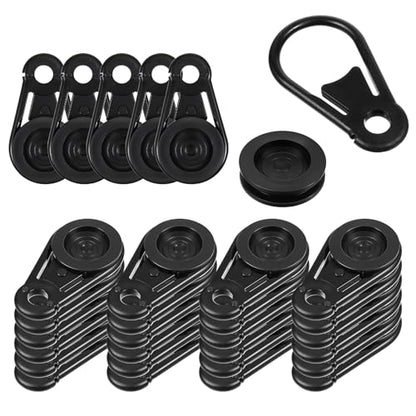 30 Pieces Shade Cloth Clips with Storage Bag, Heavy Duty Lock Grip, Movable Snaps, Plastic, 3.26 x 1.77 x 0.39 inches