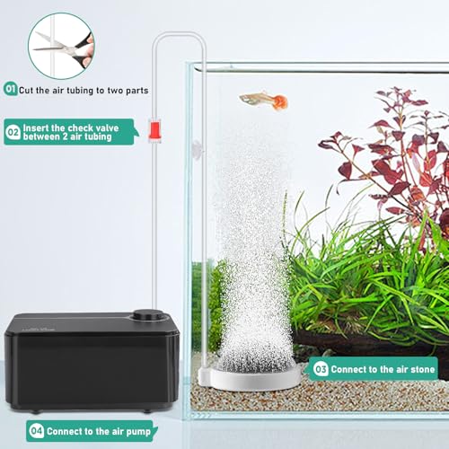 Aquarium air Stones, 2 Inch Nano Fish Tank Bubbler, High Dissolved Oxygen Air Diffuser Aerator for Air Pump Fish Tank Small Bucket and Hydroponics - size: 5cm
