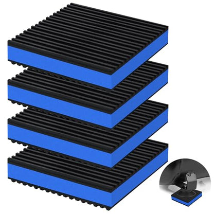 4 Pack Anti Vibration Pads for Washing Machine 4"x4"x7/8", Sound Isolation Vibrating Pad Ribbed Rubber Damping Mat EVA Center for Air Compressors, Conditioner, Treadmill, HVAC Washer Dryer - size: 4" - 4 Pack