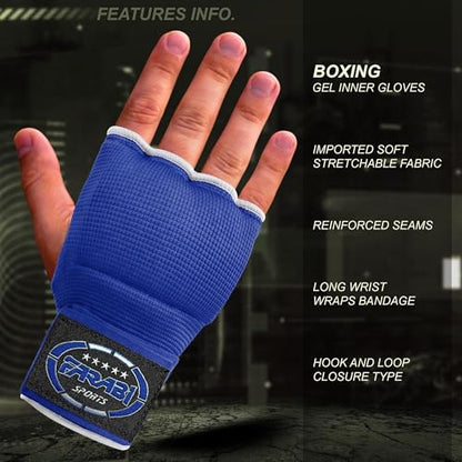 FARABI Kids Hybrid Boxing Inner Gloves Punching Boxing Gloves - color: All Blue