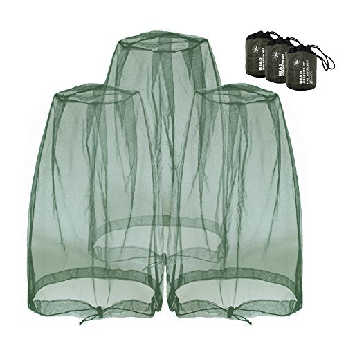 Anvin Mosquito Head Mesh Nets Gnat Face Netting for No See Ums Insects Bugs Gnats Biting Midges from Any Outdoor Activities, Works Over Most Hats (3pcs, Navy Green) - color: Navy Green