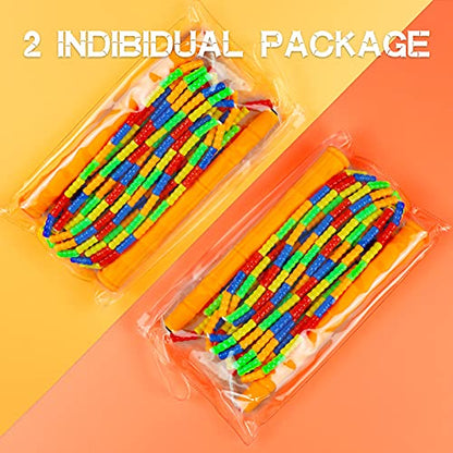 Supertrip Double Dutch Jump Rope Soft Beaded Jump Rope Long Jump Rope 16 FT, Jump Ropes For Women Adult Kids Adjustable Skipping Rope Long Enough for 4-5 Jumpers - color: Orange