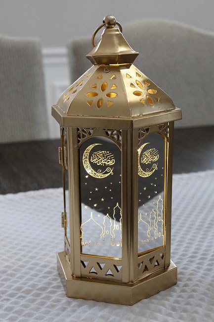 Ramadan Lantern Allahuma Balighna Premium Quality - Tabletop Decorative Mirrored Light Bright Lightning for Home Decorations Muslim New Year Festivals, Celebrations, Parties
