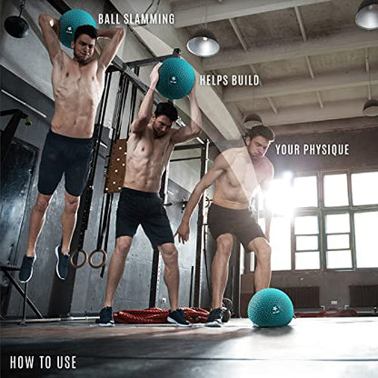 Yes4All Slam Balls, 10-40lb Weighted Ball Weight, Durable PVC Sand Filled Workout Dynamic Slam Ball for Strength Training, Triangle, Teal, 10lbs - color: Trendy teal, style: A. 10lbs