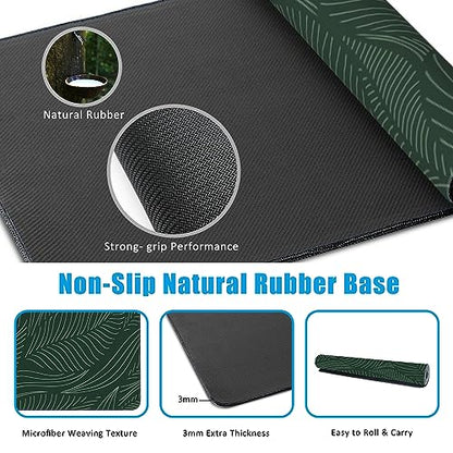 Golden Tropical Leaf Large Gaming Mouse Pad,Waterproof Desk Mat for Desktop,Non-Slip Rubber Base Mousepad with Stitched Edges for Laptop Office and Home 35.4X15.7 Inch - color: Golden Tropical Leaf