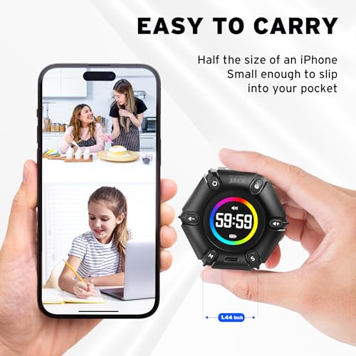 Jack Pomodoro Timer - Productivity Cube, Visual Focus Timer, Mute & Vibration & Adjustable Sound Alert, for Office, ADHD, Study, Work, 3/5/10/25/30/60min & Custom Countdown - Black - color: Real Black