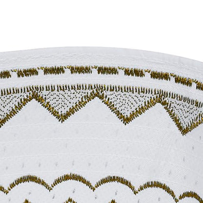 RUIXIA Men Boys Muslim Prayer Kufi Hat Skull Cap Embroidery Islam Kufi Headware takke Praying Beanie Hat Kofia Topi Hat - color: Yellow-teens/Aults